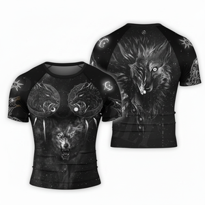 เสื้อรัดกล้ามเนื้อสำหรับกีฬา MMA BJJ ยิวยิตสู คาราเต้ สำหรับการฝึกซ้อมและการต่อสู้  ชุดว่ายน้ำ  ผ้าโพลีเอสเตอร์ผสมสแปนเด็กซ์ ยืดหยุ่น สวมใส่สบาย สำหรับผู้ชาย - Product Image 3