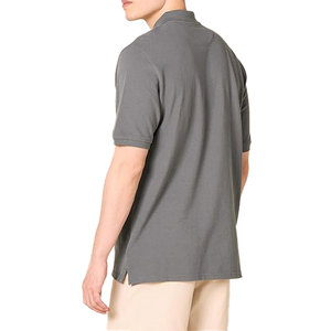 เสื้อยืดโปโลแขนสั้นสำหรับผู้ชายแบบแห้งเร็วปักด้วยสีพื้นแขนสั้นขนาดใหญ่พิเศษ - Product Image 5