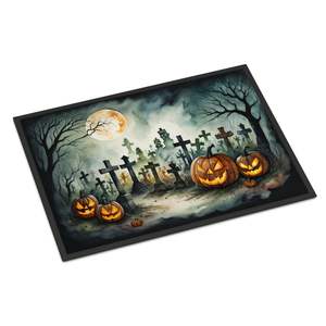 พรมเช็ดเท้าลายฮาโลวีนรูปสุสานน่ากลัวซักได้กันลื่นต่ำ24ชม. X 36W สำหรับประตูหน้าทางเข้าในร่มและกลางแจ้ง - Product Image 1