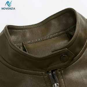 Chaqueta Clásica de Invierno para Hombre, de Piel de Vaca, Calidad Premium, Ecológica, de Secado Rápido, Cuello Alto, Cierre de Cremallera, Corte Relajado, Casual - Product Image 3