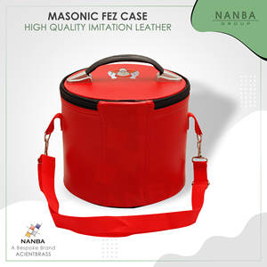 Red Embroidered Zipper Closure Handled Eco-Friendly <b>Large</b> Capacity Gruto Fez Case <b>Hat</b> Storage <b>Box</b> | Freemasonry - Product Image 4