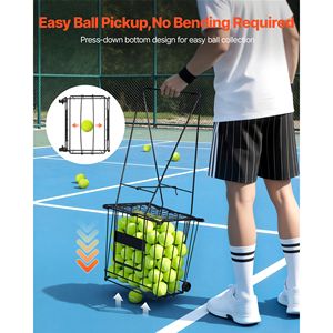 Carrello Portatile per Pickleball con Ruote, Raccoglitore di Palline da Tennis Facile da Usare, Contiene 75 Palline, Personalizzabile OEM, per Uso Interno - Product Image 3
