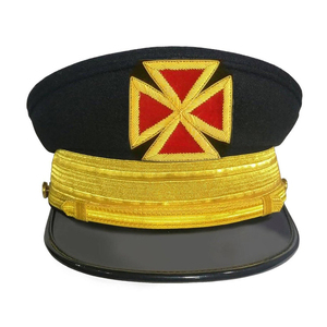 Gorra de fatiga de los Grandes Caballeros Templarios con bordado de primera calidad y ancha trenza dorada, gorras de fatiga personalizadas OEM - Product Image 1