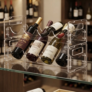 Clear Acrylic Eco-Friendly Recyclable Wine Rack <b>Display</b> Stand Easy Assembly for Retail Counters Shops Hotels Bars Restaurants - Product Image 1