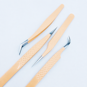 Ensemble de pinces à cils professionnelles, durables, réutilisables, rose camouflage, en acier inoxydable, pointe lisse, 13 cm, isolation précise des cils - Product Image 4