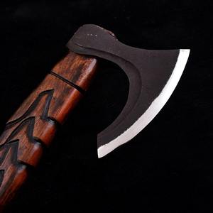 Bearded <b>Survival</b> Outdoor <b>Axe</b> with Wooden Solid material Top Quality Custom Handmade Carbon Steel <b>Axe</b> - Product Image 3