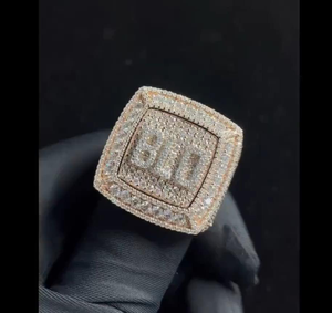 Iced Out Custom <b>Name</b> <b>Ring</b> VVS Moissanite Letter <b>Ring</b> Mens 925 Sterling Silver Personalized Jewelry Gift For Him Custom <b>Ring</b> Bold - Product Image 1