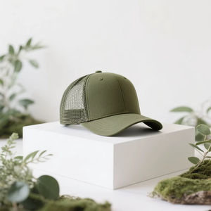 Casquette Trucker en Mousse à 5 Panneaux Courbés de Haute Qualité Personnalisée en Gros, avec Logo Appliqué, pour Hommes - Product Image 1