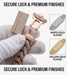 Collier cubain glacé de qualité supérieure avec des pierres de moissanite brillantes, fermoir personnalisé et style hip-hop audacieux - Product Image 4