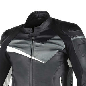 Chaqueta de Motocicleta de Cuero Negra Unisex Personalizada, Talla Grande, Manga Larga, Diseño Color Block, Resistente al Viento, para Todas las Estaciones, Estilo Racing - Product Image 4
