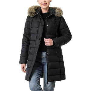 Veste d'hiver épaisse en duvet pour femme, manteau long matelassé chaud, imperméable, coupe-vent, parka avec capuche amovible en fausse fourrure pour les conditions extrêmes - Product Image 6