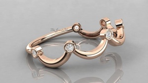 Anillo Apilable Delicado de Plata S925 con Moissanita y Oro Rosa de 10K, Hecho a Mano, para Compromiso y Boda, con Gema Fina de Lujo - Product Image 4