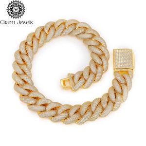 สร้อยคอผู้ชาย Charm Jewells ชุบทอง 14K ประดับโมอิสซาไนต์ทรงกลม ดีไซน์แบบเชื่อมต่อ สไตล์ฮิปฮอป รับรองโดย IGI เหมาะสำหรับงานปาร์ตี้ - Product Image 2