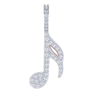 Colgante de Boda de Oro de 10K/14K/18K con Diamante Cultivado en Laboratorio de 0.50 Ct, Diseño Paz, Bañado en Rodio, Regalo de San Valentín para Amantes de la Música y Raperos - Product Image 1