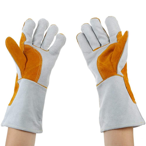 Guantes de Soldadura de Cuero Personalizados con Puño Largo, Protección Contra Llamas y Calor, Guantes de Seguridad Industriales Resistentes para Soldador, Bolsas y Estuches LWG-0041 - Product Image 1
