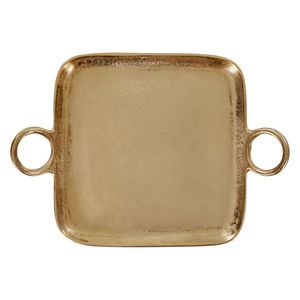 Plateau de service rectangulaire long doré avec poignées, plateau de service en métal pour table basse ottoman, centre de table, décoration intérieure - Meilleure vente - Product Image 3