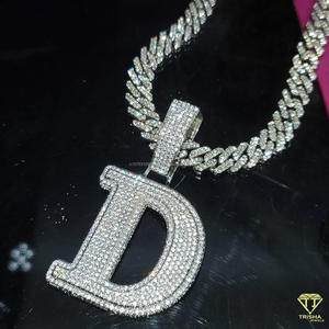 จี้ตัวอักษร "D" แบบกำหนดเอง ประดับเพชรโมอิสซาไนต์ สร้อยคอฮิปฮอปสุดหรู ดีไซน์วิบวับ - Product Image 6