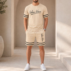 Conjunto Deportivo Unisex Personalizado, Estilo Urbano, Verano, Verde Oliva, Algodón Estampado, Transpirable, Ligero, Cuello Redondo, Camiseta de Manga Corta - Product Image 4