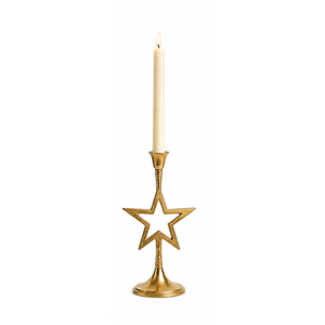 Porte-bougie moderne en métal argenté en forme d'étoile pour la table de Noël, décoration de la maison, centre de table festif - Product Image 2