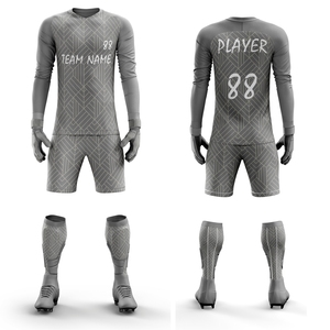 Ensemble de maillot de gardien de but de football personnalisé par sublimation, chemise et short rembourrés, respirant, vêtements de sport pour l'entraînement de l'équipe de football - Product Image 6
