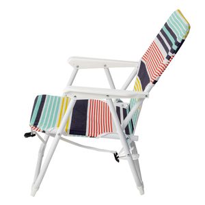 Sedia da Spiaggia Compatta 56*60*63cm, Capacità 100kg, in Tessuto Oxford e Telaio in Ferro Bianco, Colore Bianco - Product Image 3