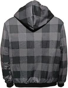 Wholesale Men's Winter <b>Jacket</b> CB194-MFJ185 Thick <b>Fleece</b> <b>Lined</b> Cotton Multicolor Striped Zipper-up Hooded Collar Breathable - Product Image 5