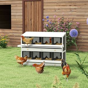 Nido de Gallinas de 16-32 Compartimentos, Caja de Madera para Poner Huevos con Bandejas Recolectoras de Huevos, Perchas, Jaulas para Animales para 8 Gallinas - Product Image 2