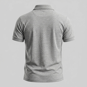 Polo Personalizado para Hombre, Color Gris Jaspeado, Algodón Piqué, Transpirable, Corte Ajustado, Manga Corta, para Golf, Verano - Product Image 5