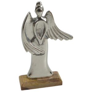 Décoration de Noël en aluminium, design ange en métal avec finition argentée, décoration pour la maison et les mariages festifs - Product Image 5