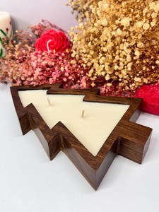 Cuenco de madera artesanal Curio Craft para árbol de Navidad y recipiente rústico para velas de cera de soja |   Decoración del Hogar - Product Image 4
