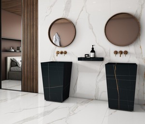 แผ่นกระเบื้องพอร์ซเลนขัดเงาซาฮาร่า บรูโน นัวร์ พื้นผิวลายหินอ่อนสุดหรูสำหรับการตกแต่งภายในระดับพรีเมียม - Product Image 1