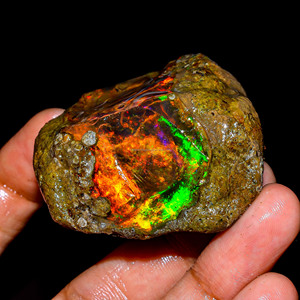 Pierre précieuse en vrac brute à l'huile d'opale éthiopienne de qualité AAA 100% naturelle Welo Fire pour la fabrication de bijoux de bricolage certifiés par des tiers - Product Image 1