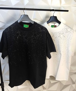 เสื้อยืดฮิปฮอปคอโอ แขนยาว ทรงหลวม ผ้าคอตตอนถักเนื้อหนา 100%  ตกแต่งด้วยคริสตัล  รุ่นใหม่ล่าสุด ผลิตในบังกลาเทศ - Product Image 3