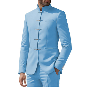 Chaqueta Tradicional Bávara para Hombre, Estilo Trachten Alemán, Cuello Alto, Cierre Decorativo Tipo Rana, Ropa Formal Alpina - Product Image 1