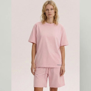 Ensemble de shorts décontractés pour femmes de haute qualité, deux pièces, t-shirts d'été en coton satiné, séchage rapide, coupe régulière - Product Image 4
