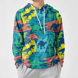 Sweat à capuche surdimensionné pour homme, léger, en polaire polyester/coton, imprimé numériquement, respirant, écologique, sans doublure, pour l'automne - Product Image 2
