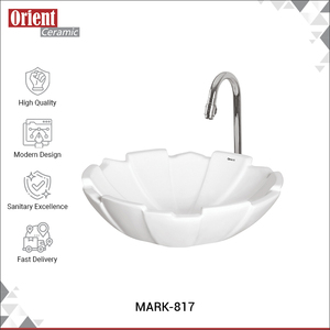 Lavabo de Cerámica Blanco de Diseño Único y Alta Calidad, Fabricado en India, para Uso Doméstico y Hotelero - Product Image 2