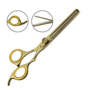 Ciseaux de coiffure professionnels en acier inoxydable légers, noirs et rouges, à pointe affûtée, pour salon de beauté, coupe et effilage des cheveux - Product Image 1
