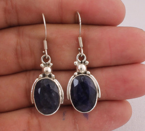 Boucles d'oreilles pendantes en onyx noir naturel, argent sterling 925, vente en gros, bijoux artisanaux en pierres précieuses, fabricant de pierres noires - Product Image 1