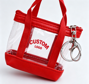 Mini sac fourre-tout transparent résistant à l'eau, porte-clés design, motif personnalisé, pendentif portable pour clé de voiture, souvenir d'entreprise - Product Image 1