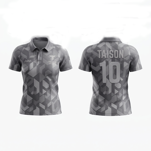 Maillot de rugby pour femme en polyester haute qualité 180 GSM, anti-humidité, beige et gris, design à panneaux, logo personnalisé par sublimation - Product Image 4