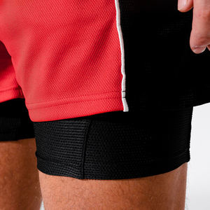 Shorts d'entraînement et de course 2-en-1 pour hommes en maille respirante avec empiècements, idéaux pour l'été et la musculation - OEM - Product Image 3
