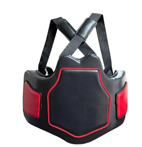 Protège-poitrine avec accents rouges, équipement de protection de boxe résistant à l'usure, équipement d'entraînement d'arts martiaux unisexe - Product Image 1