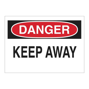 Panneau d'avertissement réfléchissant en PVC Brady Danger Keep Away Sign 7x10 pouces pour zones industrielles dangereuses - Product Image 1