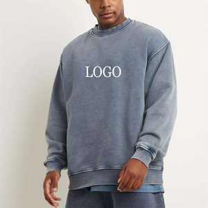 Sudaderas Personalizadas para Hombre con Cuello Redondo y Lavado Ácido, Estilo Urbano, Hombros Caídos, Corte Holgado - Product Image 1