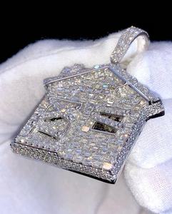 Pendentif géométrique en diamant de culture certifié pour homme, lettre A, luxe, baguette ronde, collier statement, cadeau pour homme - Product Image 6