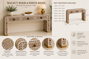 Decorative Natural Wood Inlay <b>Console</b> <b>Table</b> Entryway <b>Desk</b> Premium Hallway Accent Furniture For Living Room Home Decor Furniture - Product Image 6