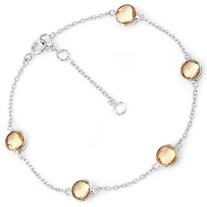 Bracelet en Citrine Naturelle Certifiée, en Argent Sterling, Délicat, Sertissage à 5 Stations, Pierre de Naissance de Novembre, Cadeau Bijou - Product Image 6