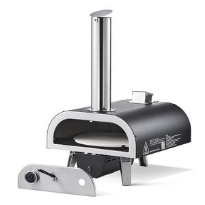 Forno per Pizza portatile da esterno 12 fornello a Pellet a legna termometro elettrico per il campeggio nel cortile include Pizza-Stone - Product Image 1