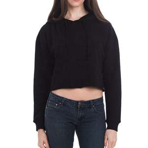 Sudadera Corta Negra para Mujer, Informal, de Manga Larga, Básica - Product Image 1